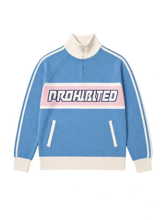 Obrázek produktu Prohibited Svetr 'Letterman' světlemodrá / pink / bílá