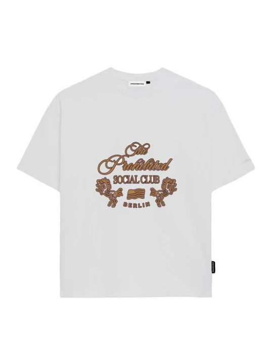 Obrázek produktu Prohibited Tričko 'Clubhouse' koňaková / rubínově červená / offwhite