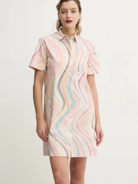 Obrázek produktu PS Paul Smith Bavlněné šaty PS Paul Smith béžová