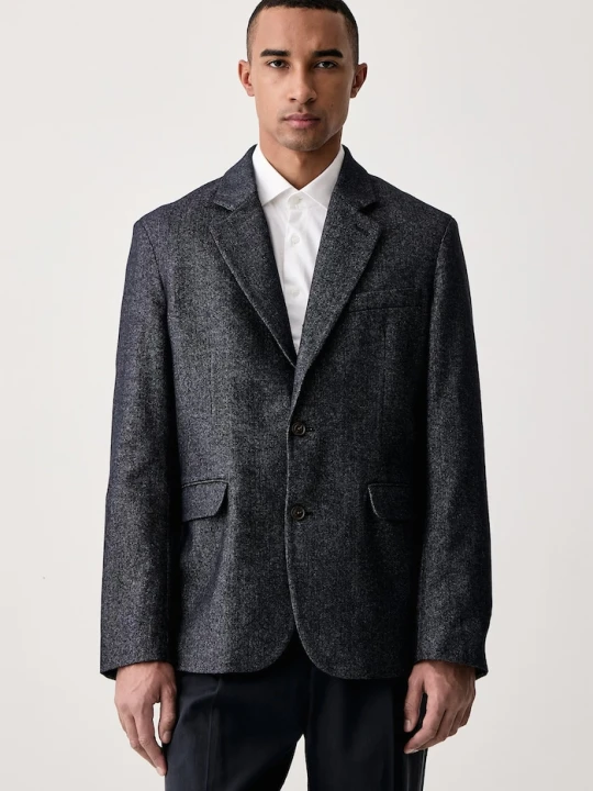 Obrázek produktu PS Paul Smith jednořadé sako pánské s příměsí vlny námořnická modř