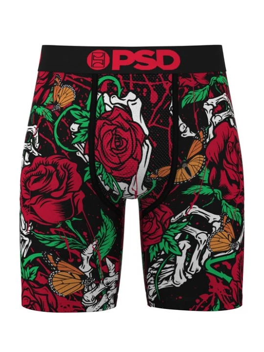 Obrázek produktu PSD Boxerky 'Eternal Roses' trávově zelená / tmavě červená / černá / bílá