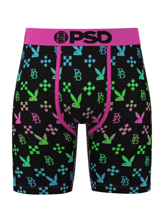Obrázek produktu PSD Boxerky 'Pleyboy Emblem' světlemodrá / svítivě zelená / pink / černá