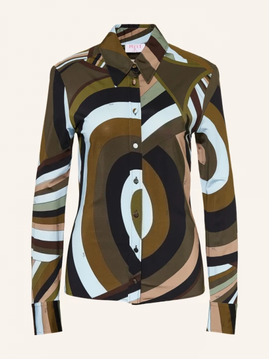 Obrázek produktu Pucci Dámská Košile Z Jersey olivová / světle hnědá / tmavě modrá