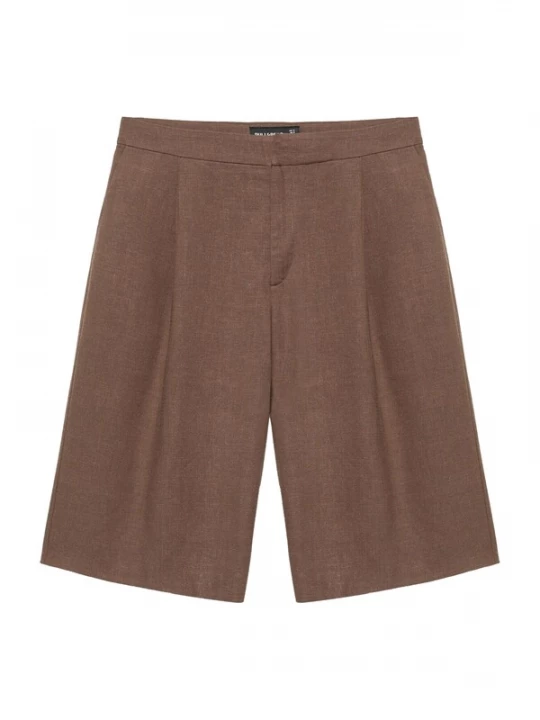 Obrázek produktu Pull&Bear Kalhoty se sklady v pase čokoládová