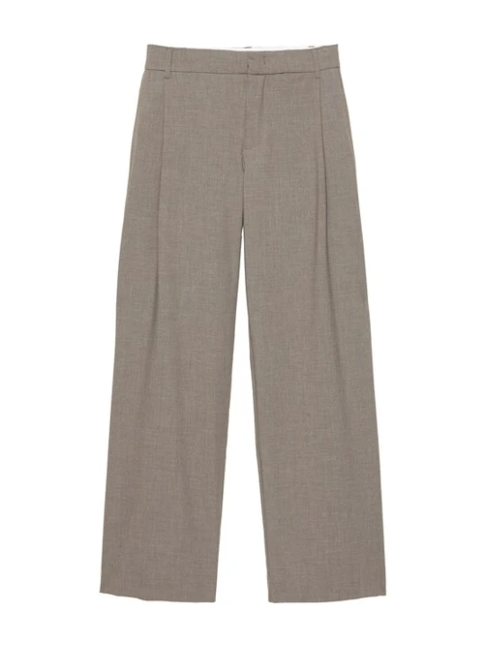 Obrázek produktu Pull&Bear Kalhoty se sklady v pase šedobéžová