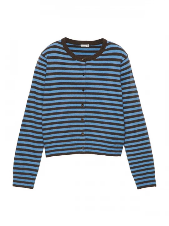 Obrázek produktu Pull&Bear Kardigan modrý melír / tmavě hnědá