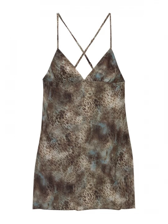Obrázek produktu Pull&Bear Letní šaty béžová / světlemodrá / hnědá / tmavě hnědá
