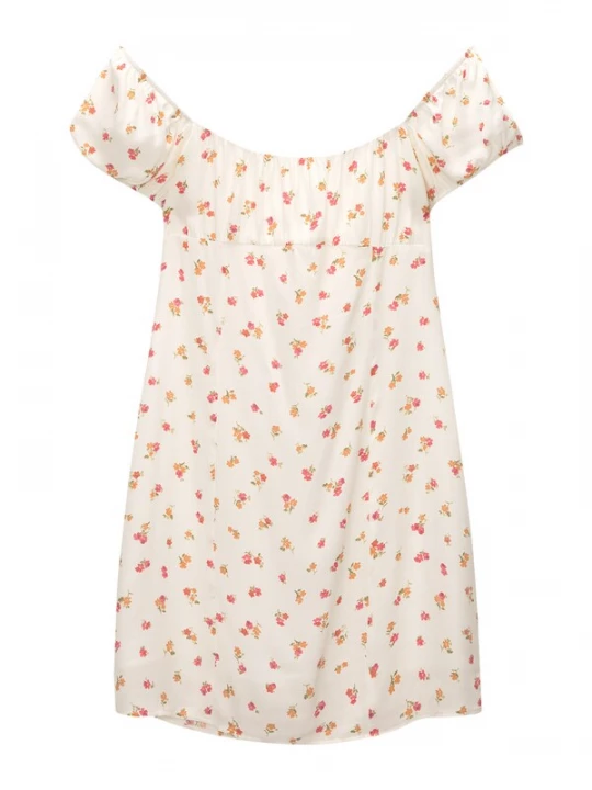Obrázek produktu Pull&Bear Letní šaty olivová / oranžová / červená / bílá