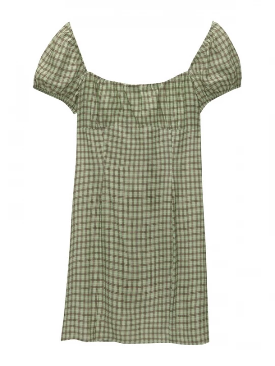 Obrázek produktu Pull&Bear Šaty tmavě hnědá / zelená / barva bílé vlny