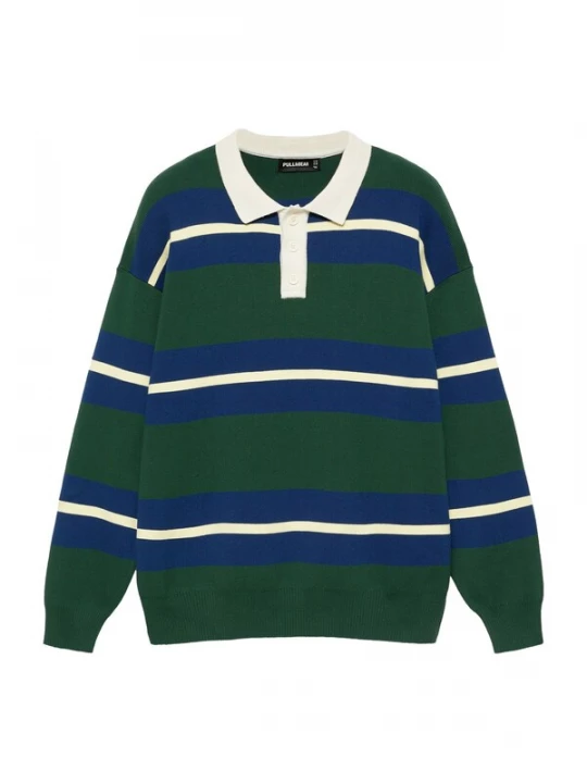 Obrázek produktu Pull&Bear Svetr krémová / modrá / tmavě zelená / bílá