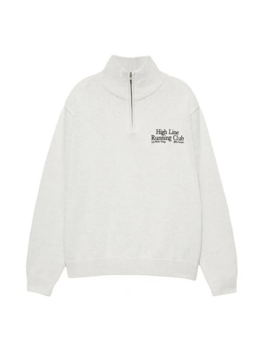 Obrázek produktu Pull&Bear Svetr světle šedá / černá