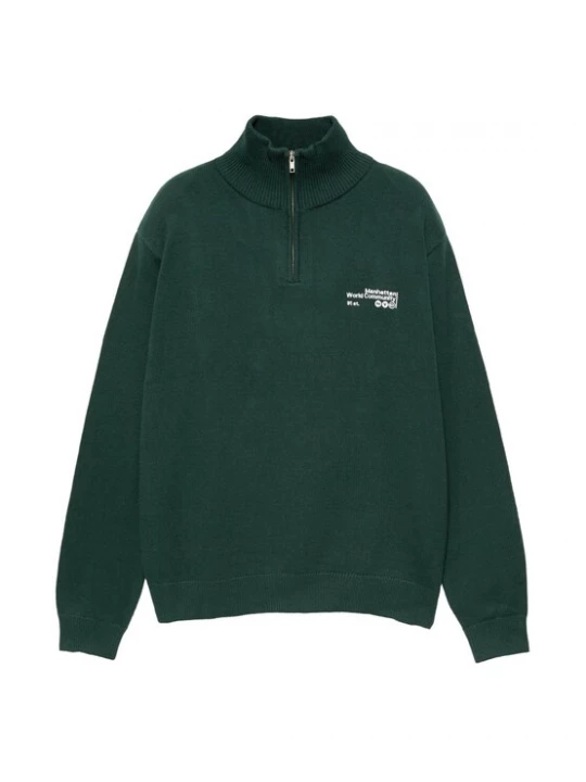 Obrázek produktu Pull&Bear Svetr tmavě zelená / bílá