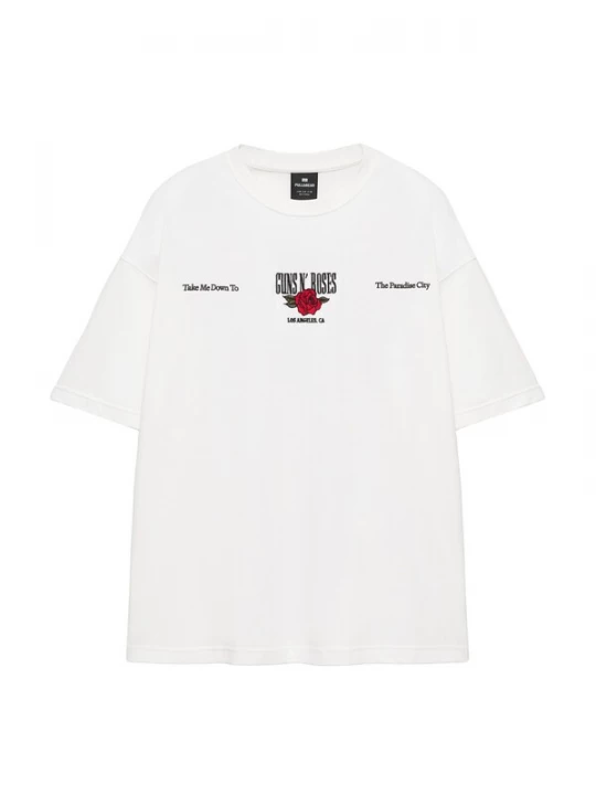 Obrázek produktu Pull&Bear Tričko 'GUNS N' ROSES WORLD TOUR REL' kiwi / červená / černá / offwhite
