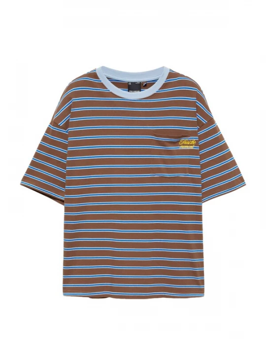 Obrázek produktu Pull&Bear Tričko modrá / hnědá / žlutá / bílá