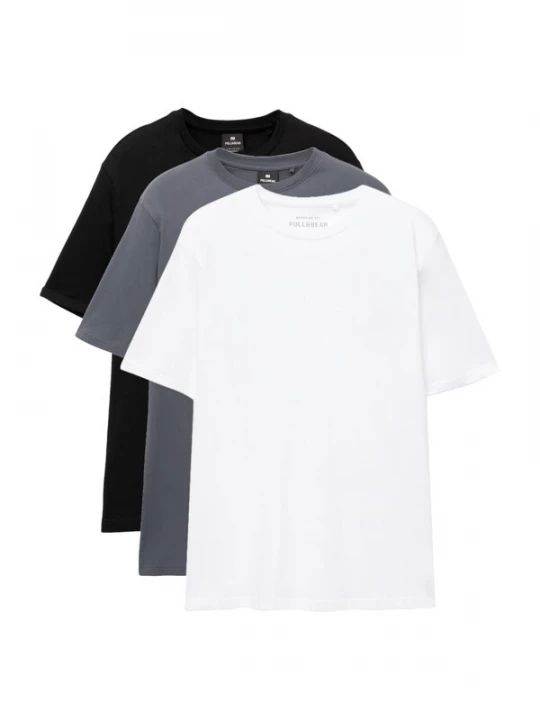 Obrázek produktu Pull&Bear Tričko šedá / černá / bílá