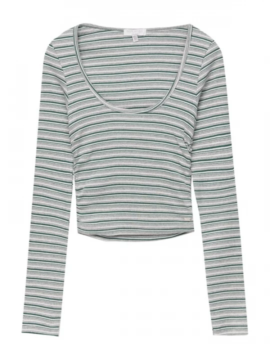 Obrázek produktu Pull&Bear Tričko šedý melír / smaragdová / bílá