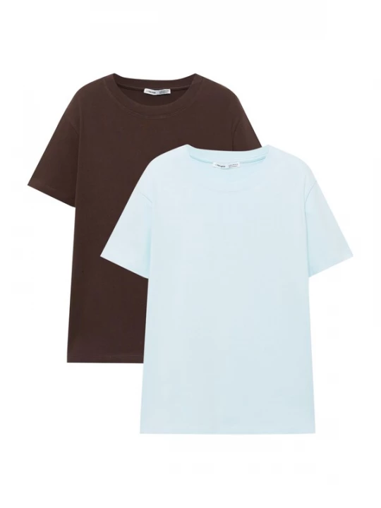 Obrázek produktu Pull&Bear Tričko světlemodrá / čokoládová