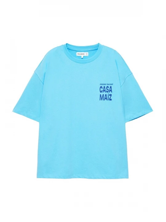 Obrázek produktu Pull&Bear Tričko 'TACOS' azurová / enciánová modrá