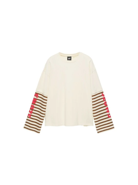 Obrázek produktu Pull&Bear Tričko tmavě hnědá / světle červená / přírodní bílá