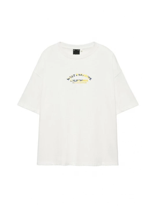 Obrázek produktu Pull&Bear Tričko 'WEST PARADISE' královská modrá / žlutá / černá / bílá