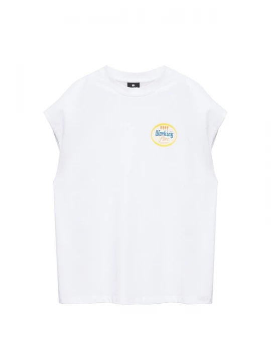 Obrázek produktu Pull&Bear Tričko 'WORKING PLACE' světle žlutá / bílá