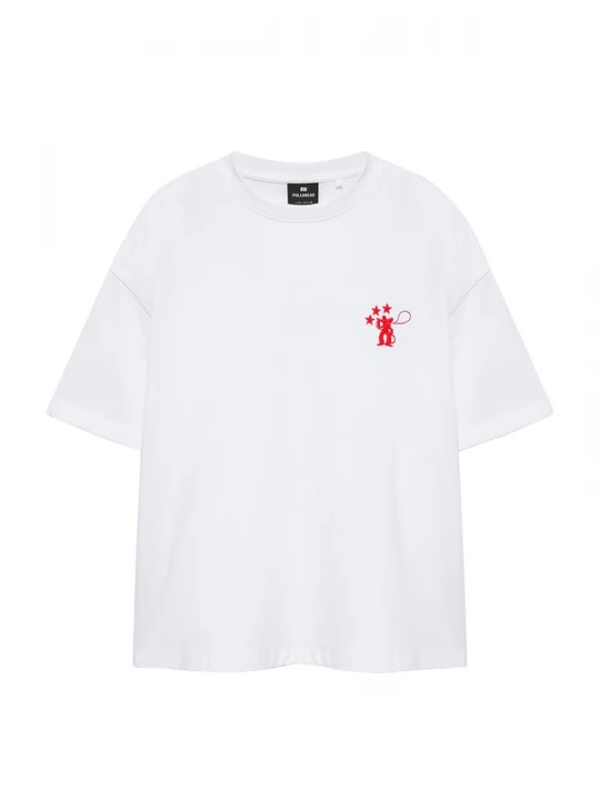 Obrázek produktu Pull&Bear Tričko 'YEHA WORKER MAYO 26' červená / bílá