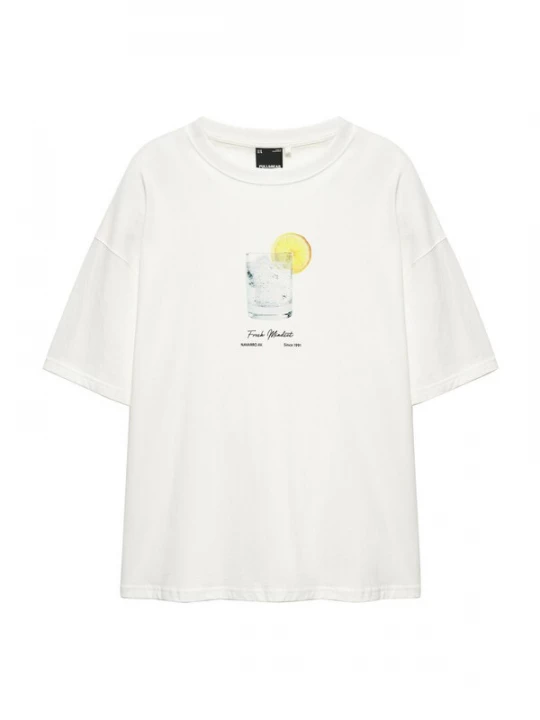 Obrázek produktu Pull&Bear Tričko žlutá / světle šedá / černá / bílá
