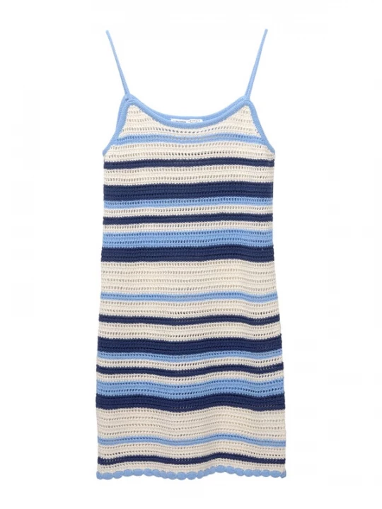 Obrázek produktu Pull&Bear Úpletové šaty marine modrá / světlemodrá / bílá