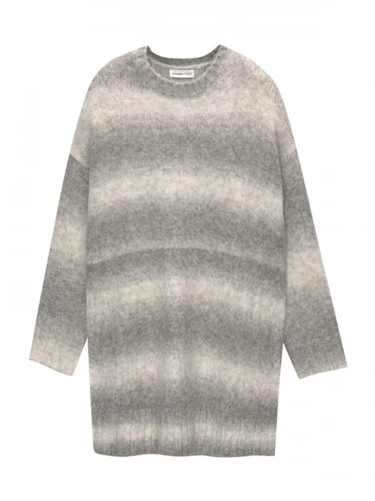 Obrázek produktu Pull&Bear Úpletové šaty světle béžová / šedá