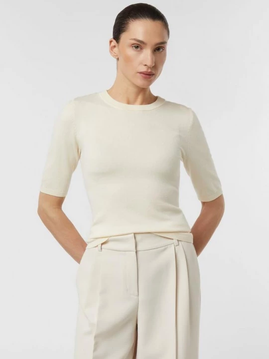 Obrázek produktu Pulovr s krátkým rukávem, střih Slim Fit comma krémová