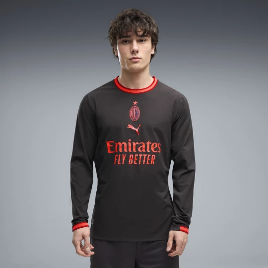 Obrázek produktu PUMA AC Milan 26 / 27 Third Authentic Long Sleeve Jersey Men, Clothing, Flat Dark Gray / Glowing Red