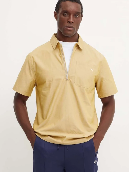 Obrázek produktu Puma Bavlněné polo tričko Puma MMQ béžová