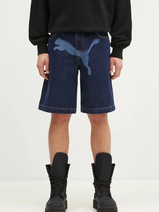 Obrázek produktu Puma Bavlněné riflové kraťasy Puma PUMA X A$AP ROCKY Denim Short námořnická modř