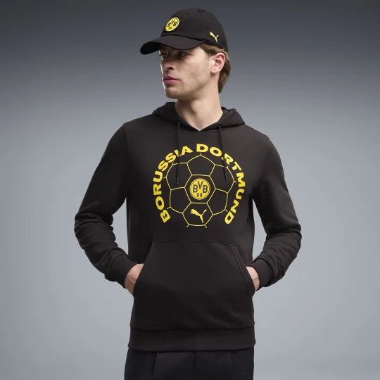 Obrázek produktu PUMA Borussia Dortmund ftblCulture Hoodie Men, Clothing, Black/Faster Yellow