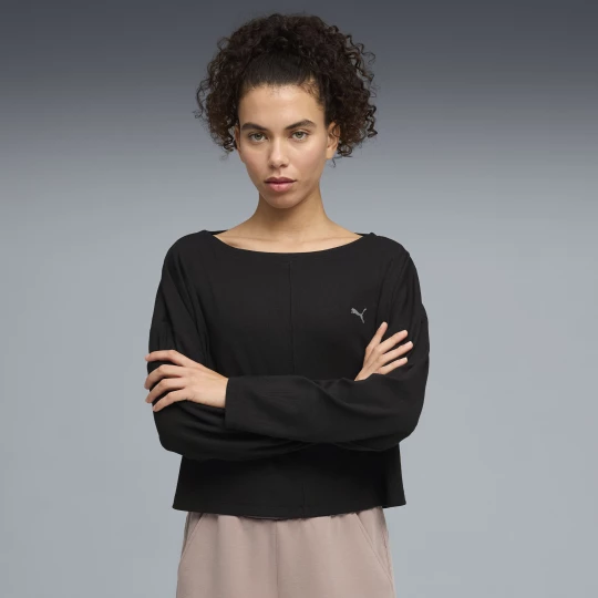 Obrázek produktu PUMA CLOUDSPUN Rib Slouch Boxy Tee Women, Clothing, Black