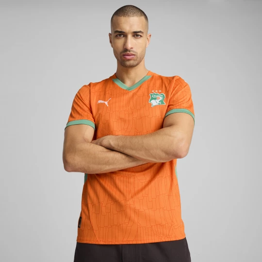 Obrázek produktu PUMA Côte d'Ivoire 2025 Home Jersey Men, Clothing, Rickie Orange/Jade Frost