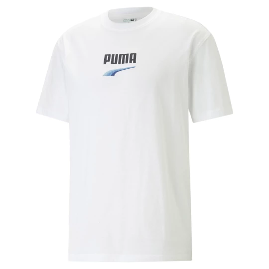 Obrázek produktu PUMA DOWNTOWN Logo Tee Men, Clothing, White/Daydream modrá