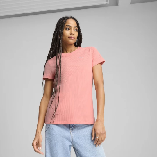 Obrázek produktu PUMA ESS ELEVATED Rib Tee Women, Clothing, Pink Fruit