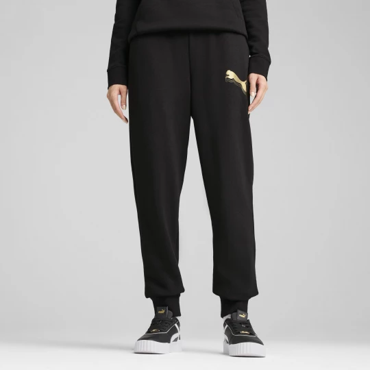 Obrázek produktu PUMA ESS METALLIC Sweatpants Women, Clothing, Black / Metallic Gold