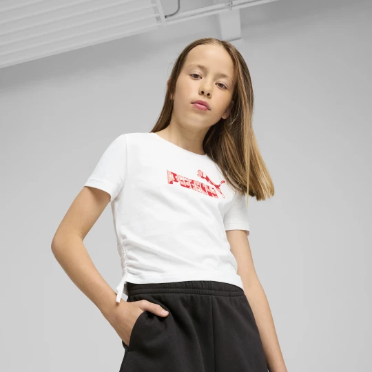 Obrázek produktu PUMA Essentials Animal Logo Infill Knotted Tee Youth, Clothing, White