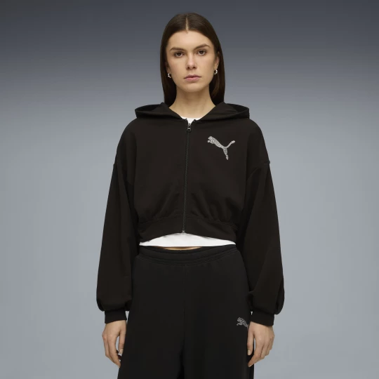 Obrázek produktu PUMA Essentials Graphics Bedazzled Full-Zip Hoodie Women, Clothing, Black