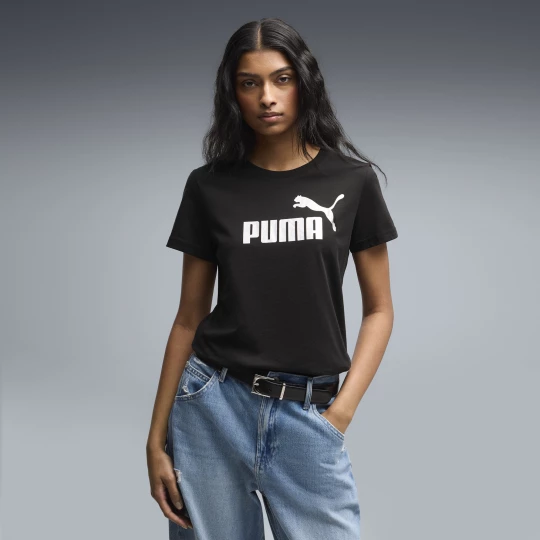 Obrázek produktu PUMA Essentials Metallic Logo Tee Women, Clothing, Black/Metallic Silver
