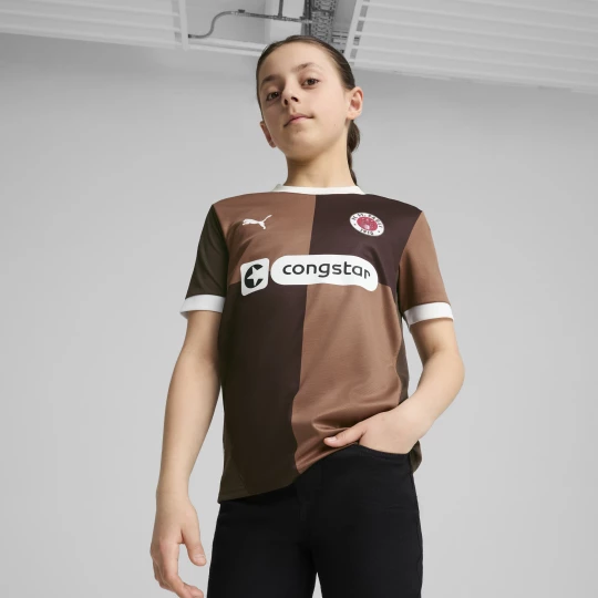 Obrázek produktu PUMA FC St. Pauli 24/25 Home Jersey Youth, Clothing, Espresso Brown/White