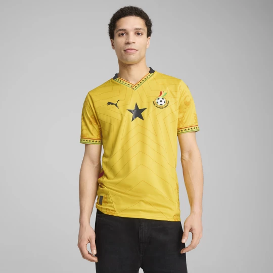 Obrázek produktu PUMA Ghana 2025 Away Jersey Men, Clothing, Pelé Yellow/Black
