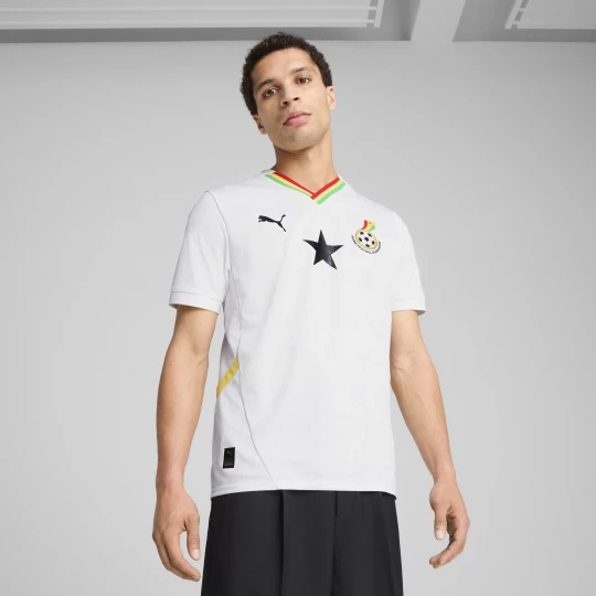 Obrázek produktu PUMA Ghana 2025 Home Jersey Men, Clothing, White/Pelé Yellow