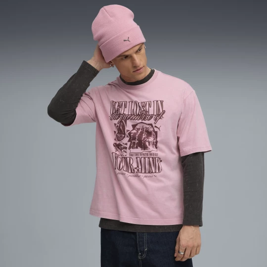 Obrázek produktu PUMA Graphic Paradise Mindset Washed Boxy Tee Men, Clothing, Poised Pink