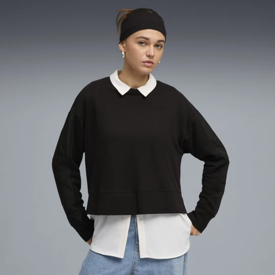 Obrázek produktu PUMA HER Relaxed Crew Neck Sweatshirt Women, Clothing, Black