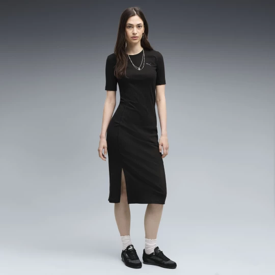 Obrázek produktu PUMA HER Slim Rib Dress Women, Clothing, Black