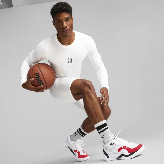Obrázek produktu PUMA Hoops Team Long Sleeve Basketball Tee Men, Clothing, White