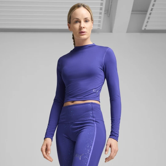 Obrázek produktu PUMA INTERGALACTIC Long Sleeve Crop Top Women, Clothing, Lapis Lazuli